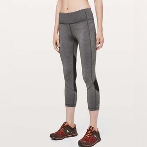 Lululemon Pace Rival Crop 22” - Size 4 - Heathered Black/Black
